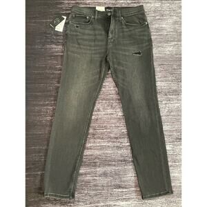 Original Use Mens Slim-Fit Mid Rise Distressed Jeans Tapered Leg Size 33X32 Gray